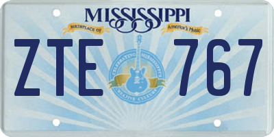 MS license plate ZTE767