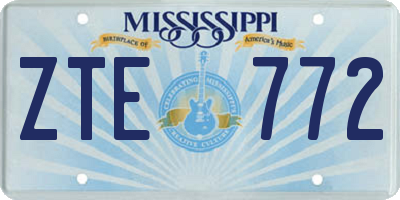 MS license plate ZTE772