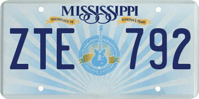 MS license plate ZTE792