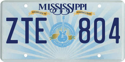 MS license plate ZTE804