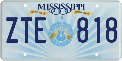 MS license plate ZTE818