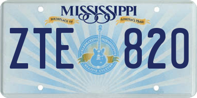MS license plate ZTE820