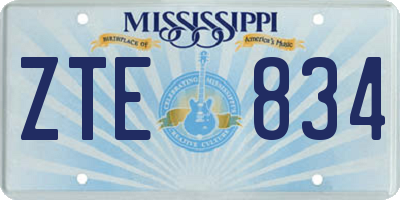 MS license plate ZTE834