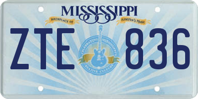 MS license plate ZTE836