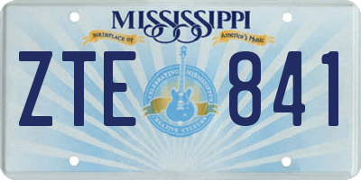 MS license plate ZTE841