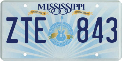 MS license plate ZTE843