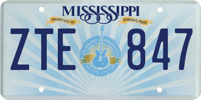MS license plate ZTE847