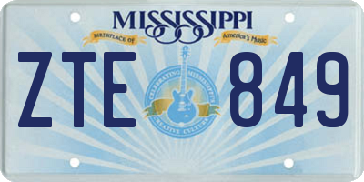MS license plate ZTE849
