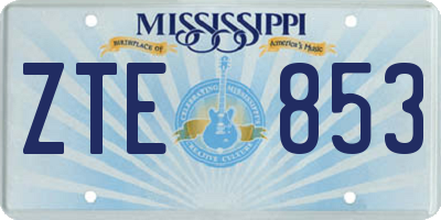 MS license plate ZTE853
