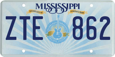 MS license plate ZTE862