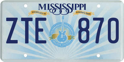 MS license plate ZTE870