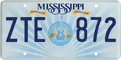 MS license plate ZTE872