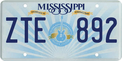 MS license plate ZTE892