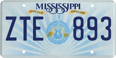 MS license plate ZTE893