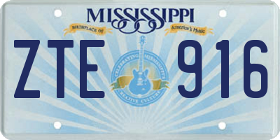MS license plate ZTE916