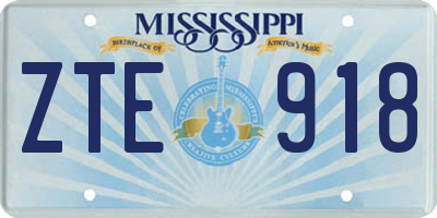 MS license plate ZTE918