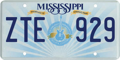 MS license plate ZTE929