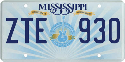MS license plate ZTE930