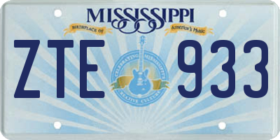 MS license plate ZTE933