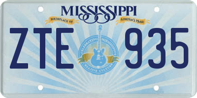 MS license plate ZTE935