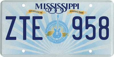MS license plate ZTE958
