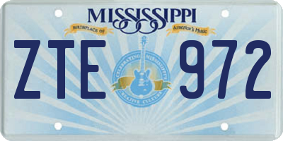 MS license plate ZTE972