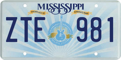 MS license plate ZTE981