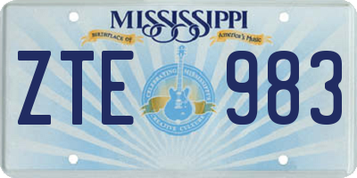 MS license plate ZTE983