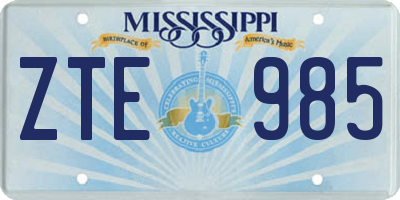 MS license plate ZTE985