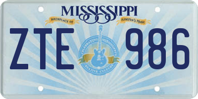 MS license plate ZTE986