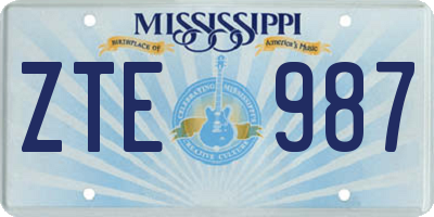 MS license plate ZTE987