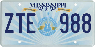 MS license plate ZTE988