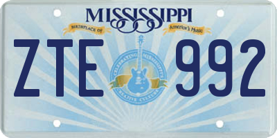 MS license plate ZTE992