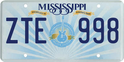 MS license plate ZTE998