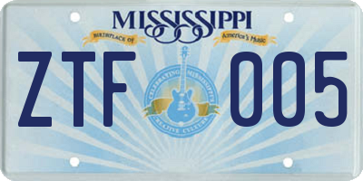 MS license plate ZTF005