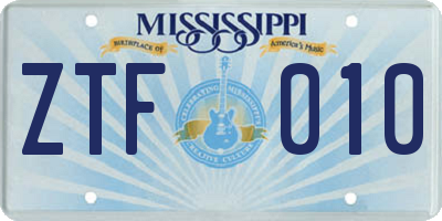 MS license plate ZTF010