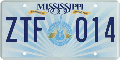 MS license plate ZTF014