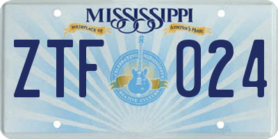 MS license plate ZTF024