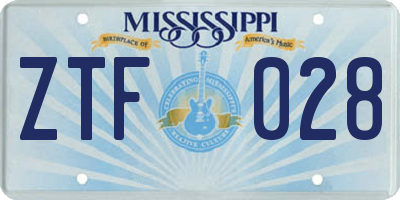 MS license plate ZTF028