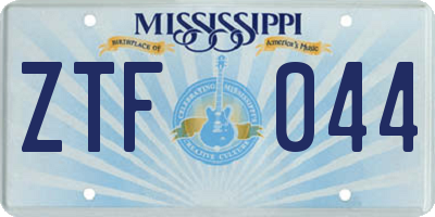 MS license plate ZTF044