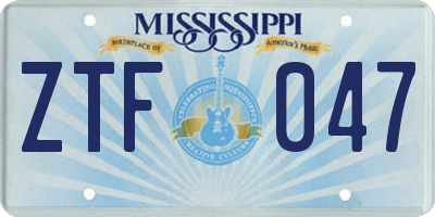 MS license plate ZTF047