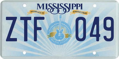 MS license plate ZTF049