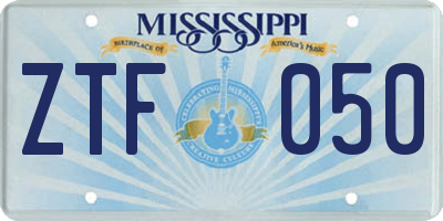 MS license plate ZTF050