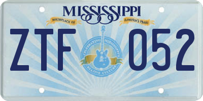 MS license plate ZTF052