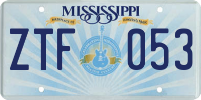 MS license plate ZTF053
