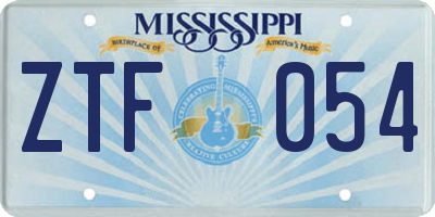 MS license plate ZTF054