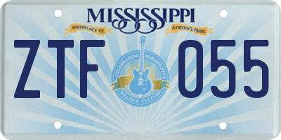 MS license plate ZTF055