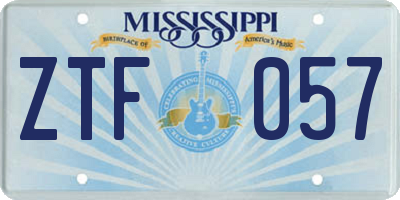 MS license plate ZTF057