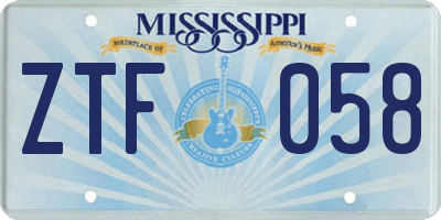 MS license plate ZTF058