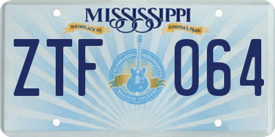 MS license plate ZTF064